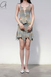 RUI segment dyeing lit low -waist short skirt RSS23KN05 dawn yellow and blue gradient